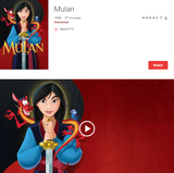 Mulan HD Digital Code (1998) (Redeems in Movies Anywhere; HDX Vudu & HD iTunes & HD Google TV Transfer From Movies Anywhere)