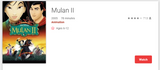 Mulan II Google TV HD Digital Code (Redeems in Google TV; HD Movies Anywhere & HDX Vudu & HD iTunes Transfer Across Movies Anywhere)