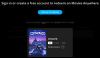 Onward 4K Digital Code (Redeems in Movies Anywhere; UHD Vudu & 4K iTunes & 4K Google TV Transfer From Movies Anywhere)