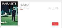 Parasite HD Digital Code (Redeems in Movies Anywhere; HDX Vudu & HD iTunes & HD Google Play Transfer From Movies Anywhere) (Foreign Language Film)