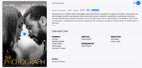 The Photograph HD Digital Code (Redeems in Movies Anywhere; HDX Vudu & HD iTunes & HD Google Play Transfer From Movies Anywhere)
