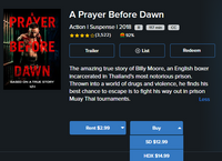A Prayer Before Dawn Vudu Fandango at Home HDX Digital Code (2018)