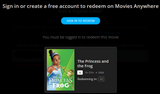 The Princess and the Frog 4K Digital Code (2009) (Redeems in Movies Anywhere; 4K Vudu Fandango at Home & 4K iTunes Apple TV Transfer From Movies Anywhere)