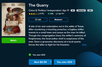 The Quarry Vudu HDX or Google TV HD Digital Code