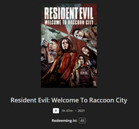 Resident Evil: Welcome to Raccoon City 4K Digital Code (2021) (Redeems in Movies Anywhere; 4K Vudu Fandango at Home & 4K iTunes Apple TV Transfer From Movies Anywhere)
