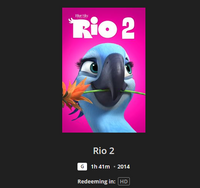 Rio 2 HD Digital Code (Redeems in Movies Anywhere; HDX Vudu & HD iTunes & HD Google TV Transfer From Movies Anywhere)