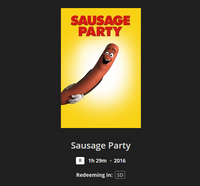 Sausage Party SD Digital Code (Redeems in Movies Anywhere; SD Vudu & SD iTunes & SD Google TV Transfer From Movies Anywhere) (THIS IS A STANDARD DEFINITION [SD] CODE)