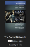 The Social Network 4K Digital Code (2010) (Redeems in Movies Anywhere; 4K Vudu Fandango at Home & 4K iTunes Apple TV Transfer From Movies Anywhere)