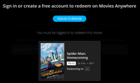 Spider-Man: Homecoming 4K Digital Code (Redeems in Movies Anywhere; UHD Vudu & 4K iTunes & 4K Google TV Transfer From Movies Anywhere)