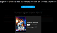 Spies in Disguise 4K Digital Code (2019) (Redeems in Movies Anywhere; 4K Vudu Fandango at Home & 4K iTunes Apple TV Transfer From Movies Anywhere)