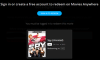 Spy HD Digital Code (2015 Unrated Version) (Redeems in Movies Anywhere; HDX Vudu Fandango at Home & HD iTunes Apple TV Transfer From Movies Anywhere)