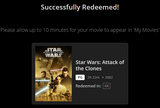 Star Wars: Episode II - Attack of the Clones 4K Digital Code (2002) (Redeems in Movies Anywhere; UHD Vudu & 4K iTunes Transfer From Movies Anywhere)