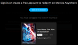 Star Wars: Episode IX - The Rise of Skywalker 4K Digital Code (2019) (Redeems in Movies Anywhere; UHD Vudu Fandango at Home & 4K iTunes Apple TV Transfer From Movies Anywhere)