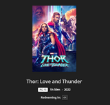 Thor: Love and Thunder 4K Digital Code (Redeems in Movies Anywhere; UHD Vudu & 4K iTunes & 4K Google TV Transfer From Movies Anywhere)