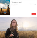 Tomorrowland Google TV HD Digital Code (Redeems in Google TV; HD Movies Anywhere & HDX Vudu & HD iTunes Transfer Across Movies Anywhere)