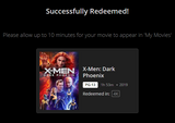 X-Men: Dark Phoenix 4K Digital Code (2019) (Redeems in Movies Anywhere; 4K Vudu Fandango & 4K iTunes Apple TV Transfer From Movies Anywhere)